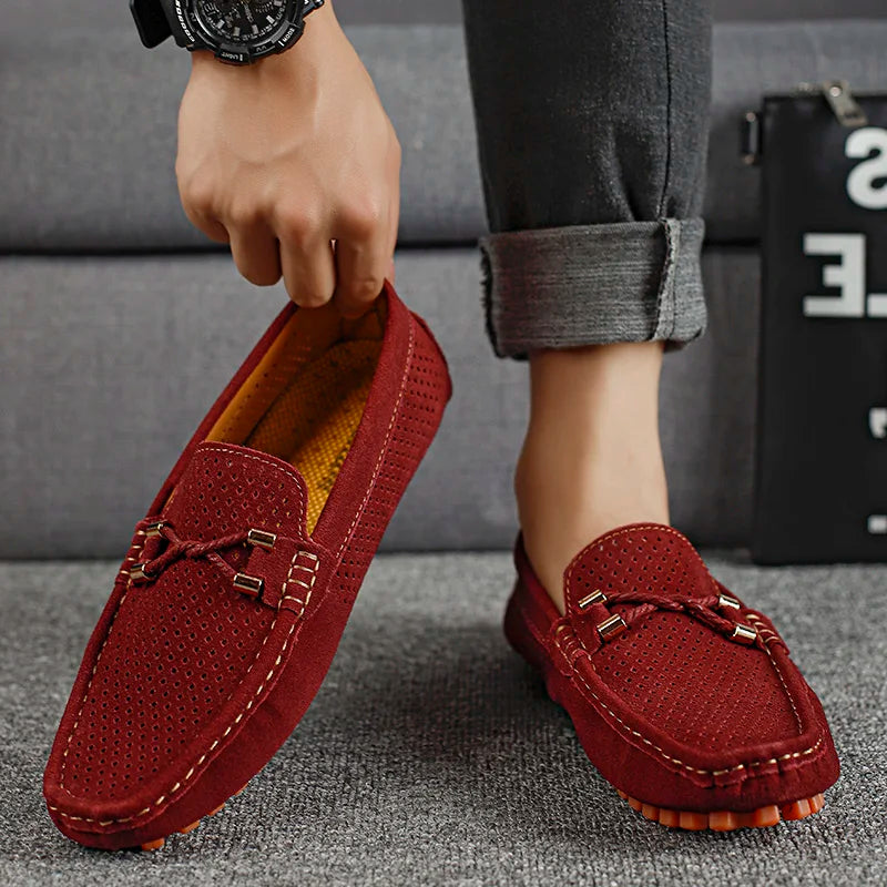 Men’s Loafers with Perforated Detail and Slip-On Design