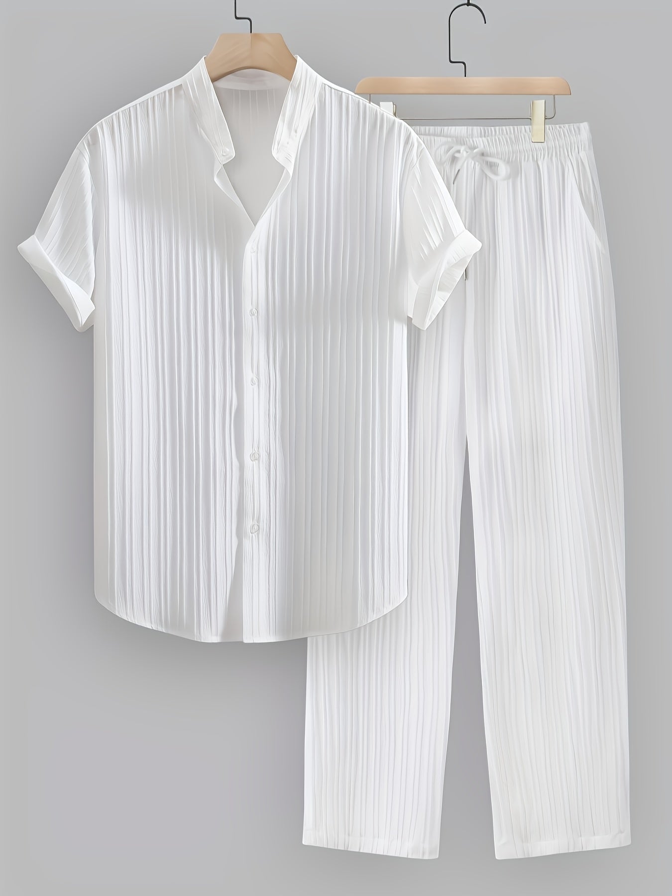 Felix | Men's Pleated Stand Collar Two-Piece Set