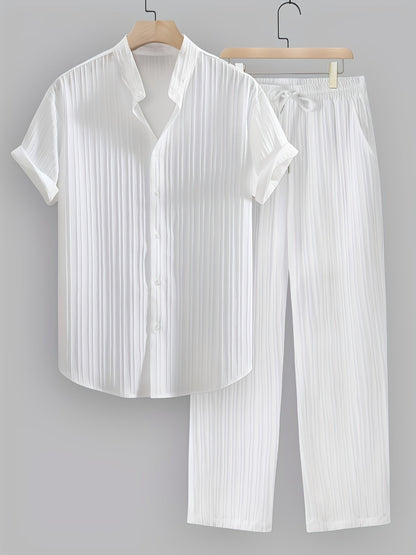 Felix | Men's Pleated Stand Collar Two-Piece Set