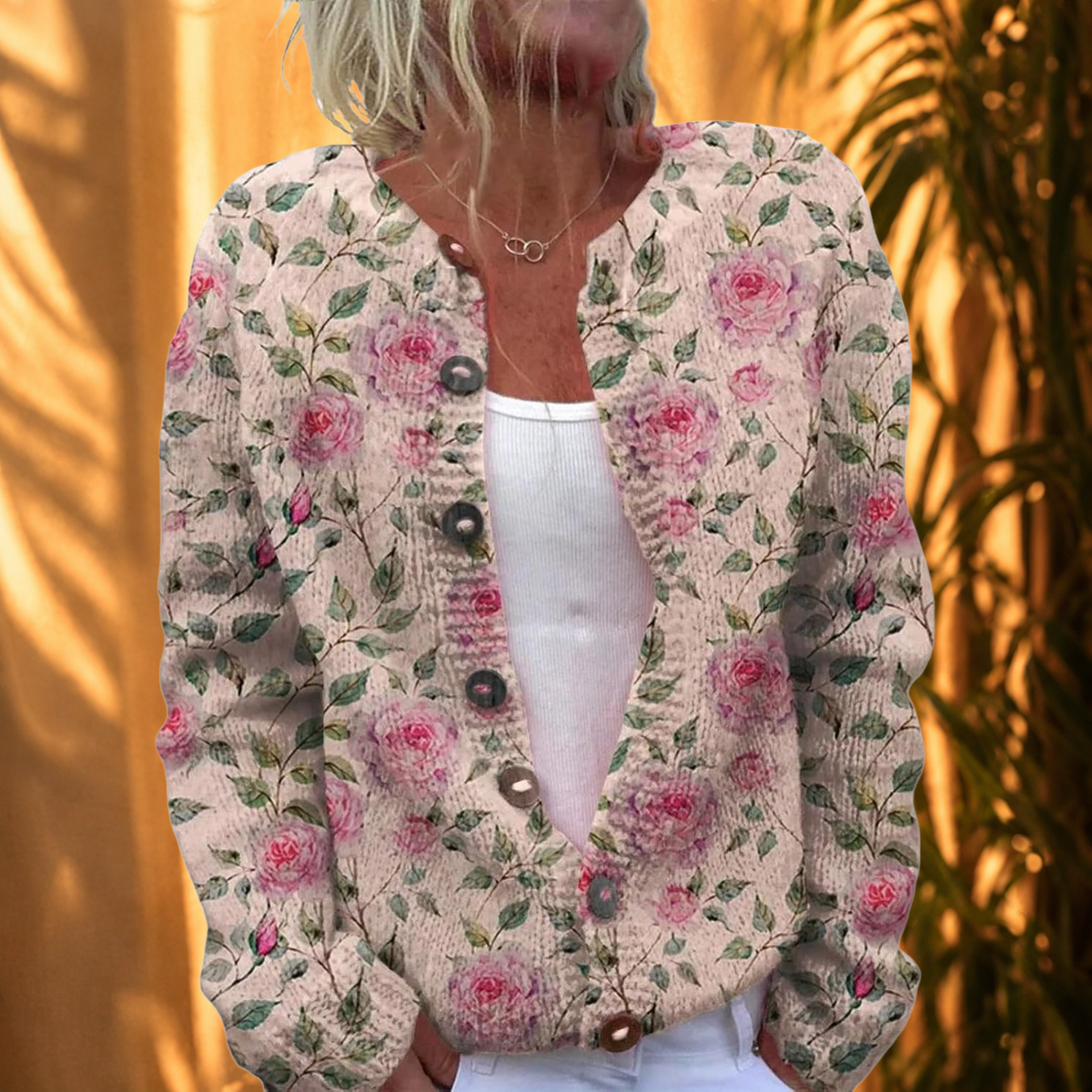 Daysie™ | Vintage Floral Knit Cardigan