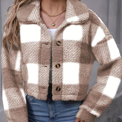 Marnie™ | Cozy Cropped Plaid Jacket