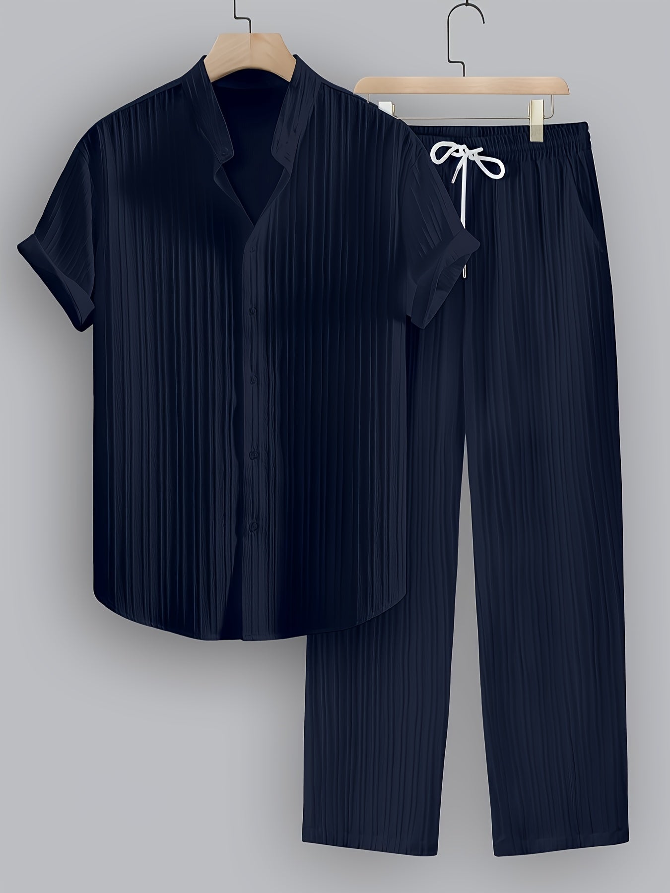 Felix | Men's Pleated Stand Collar Two-Piece Set