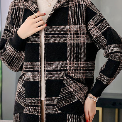 Delaney™ | Checked Hooded Zip-Up Jacket