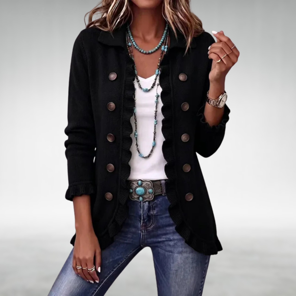 Eve Classic Ruffle Cardigan