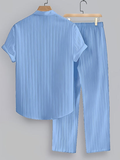 Felix | Men's Pleated Stand Collar Two-Piece Set