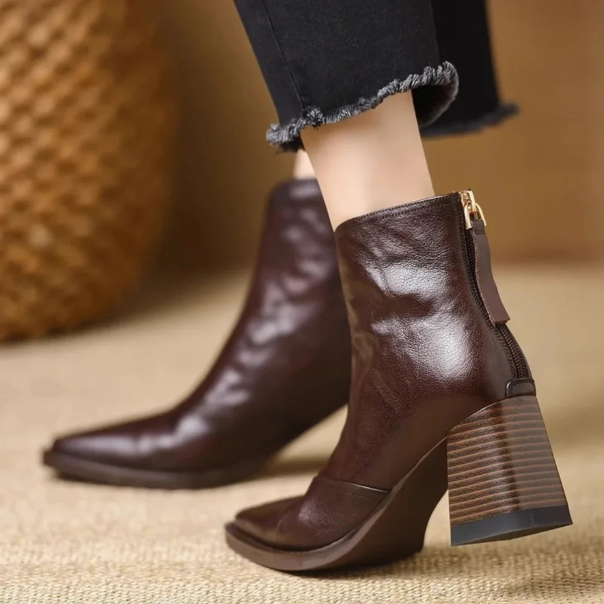 Mellena Elegant Side-Zip Ankle Boots