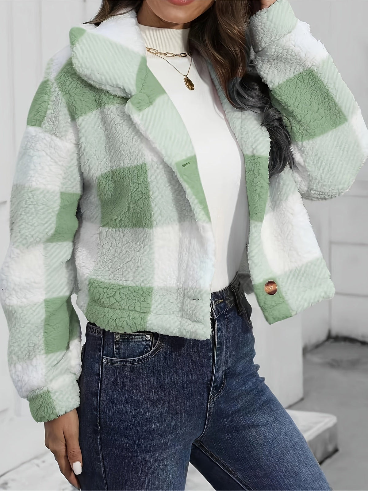 Marnie™ | Cozy Cropped Plaid Jacket