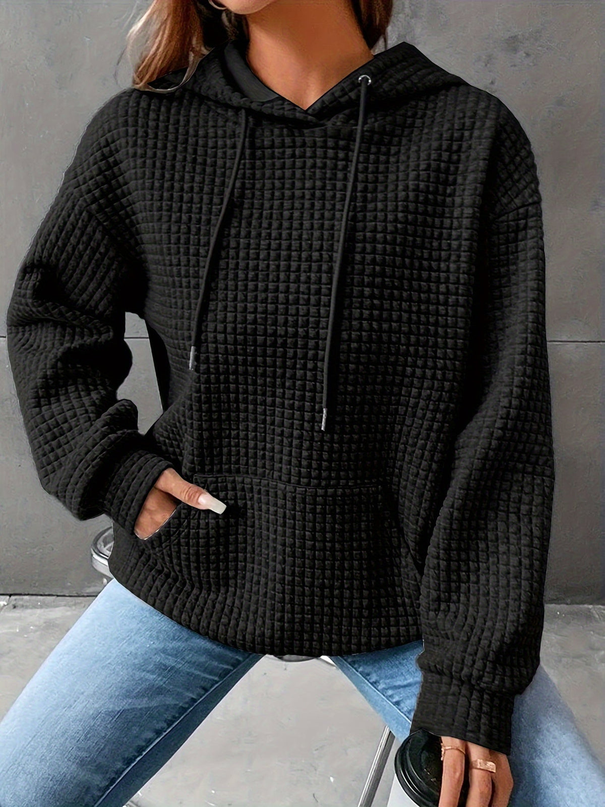 Rosaline™ | Textured Relaxed Hoodie