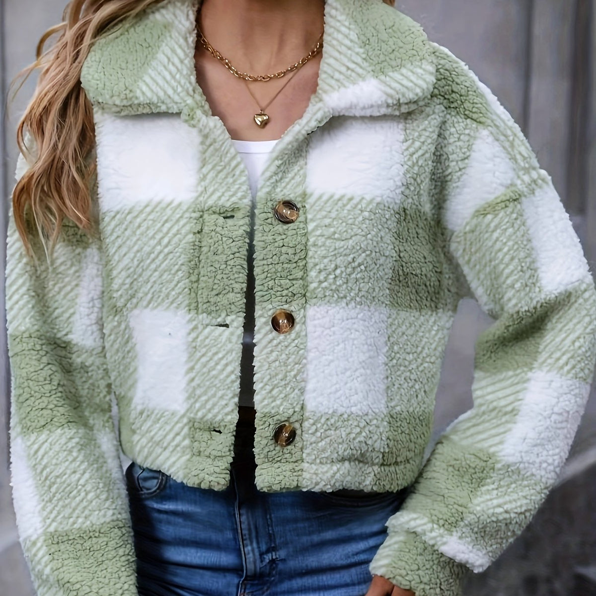 Marnie™ | Cozy Cropped Plaid Jacket