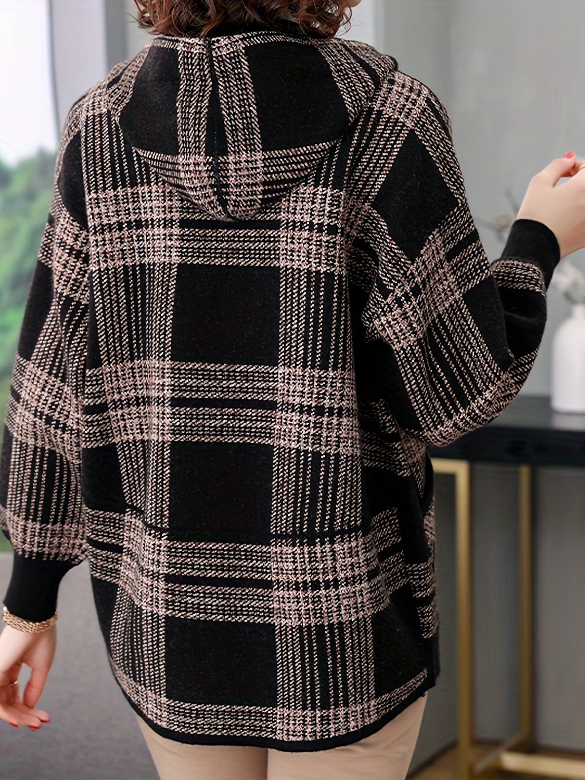 Delaney™ | Checked Hooded Zip-Up Jacket