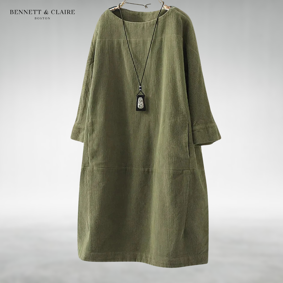 Amy™ | Relaxed Corduroy Midi Dress