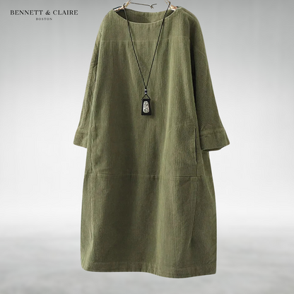 Amy™ | Relaxed Corduroy Midi Dress