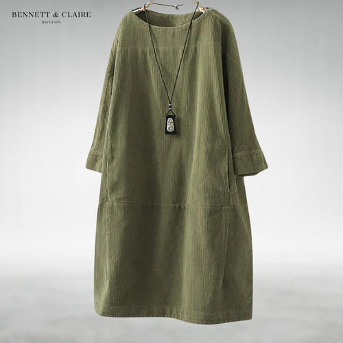 Amy™ | Relaxed Corduroy Midi Dress