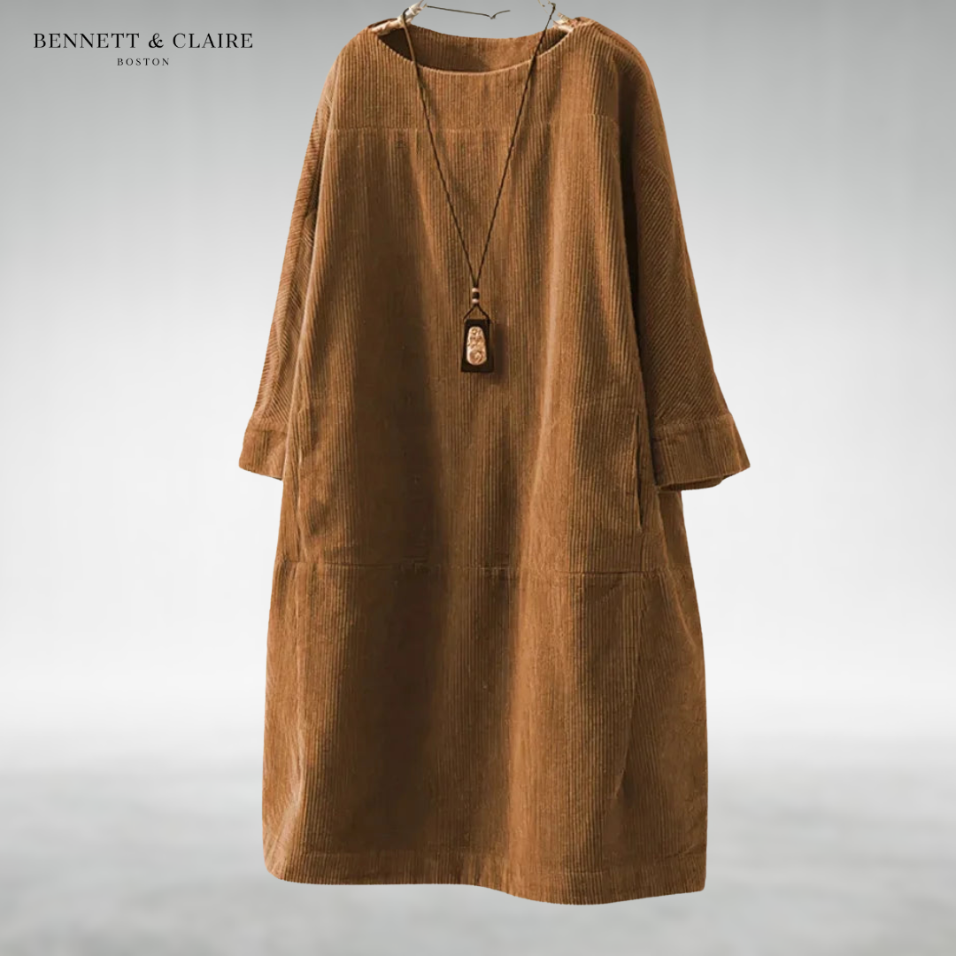 Amy™ | Relaxed Corduroy Midi Dress
