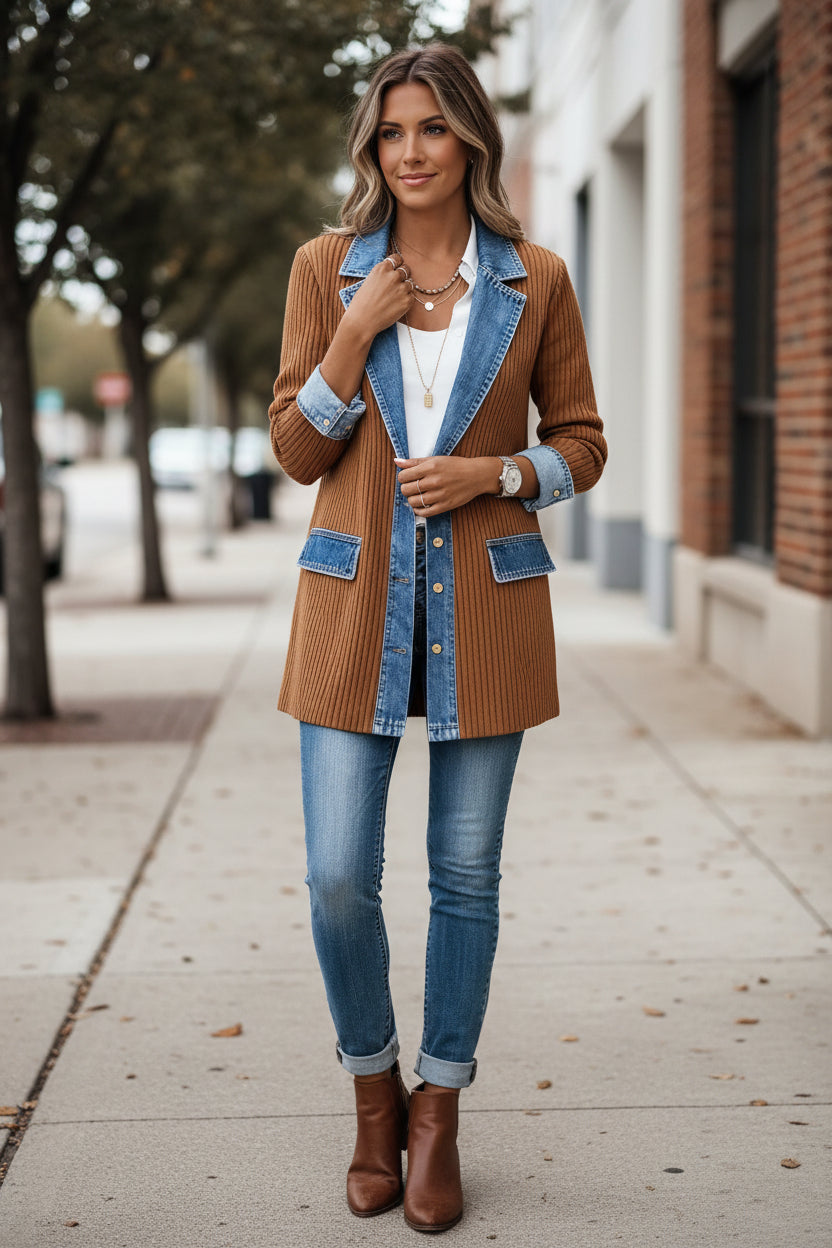 Bridget™ | Color Block Cardigan Jacket