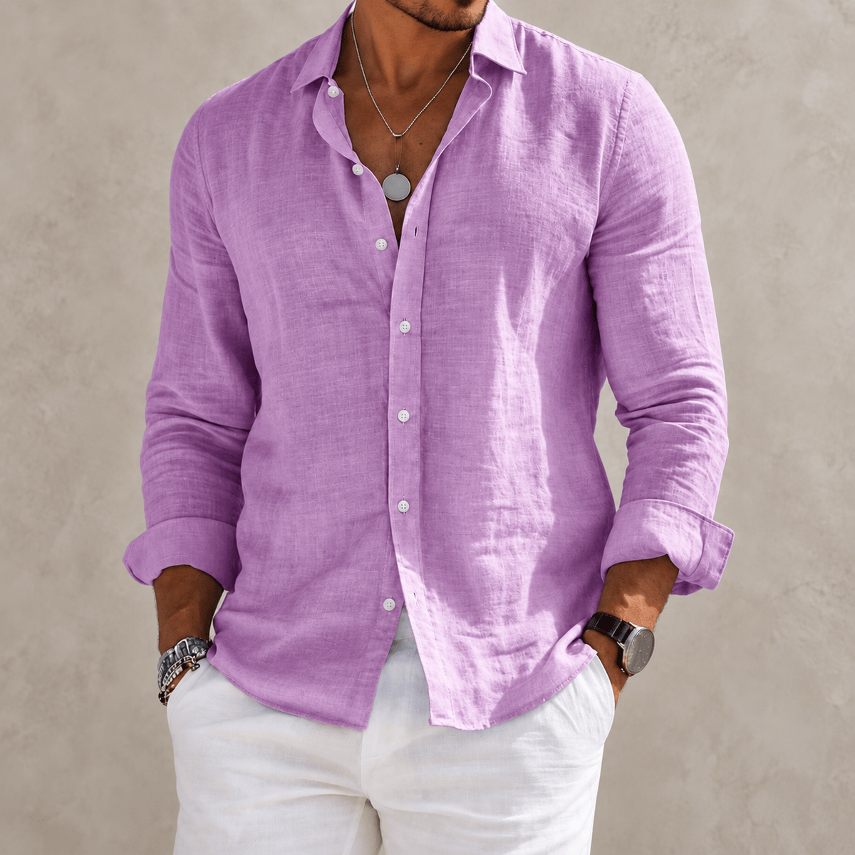 Étienne™ | Long Sleeve Cotton-Blend Shirt