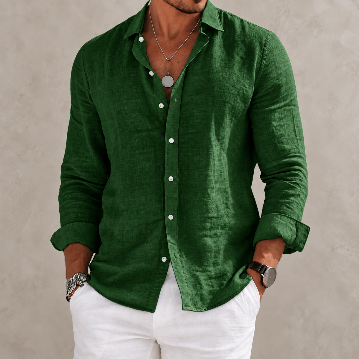 Étienne™ | Long Sleeve Cotton-Blend Shirt