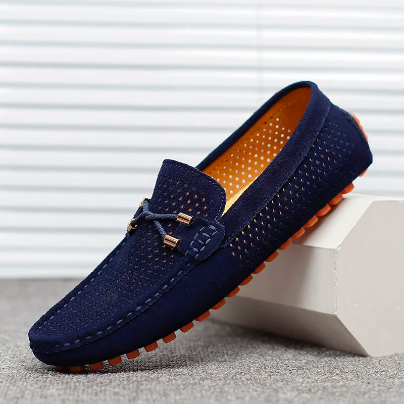 Men’s Loafers with Perforated Detail and Slip-On Design