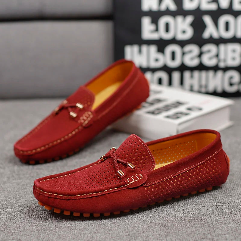 Men’s Loafers with Perforated Detail and Slip-On Design
