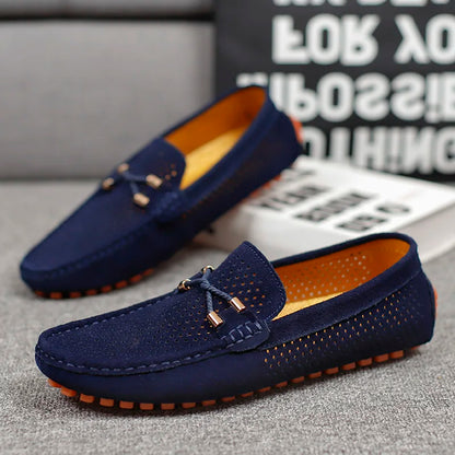 Men’s Loafers with Perforated Detail and Slip-On Design