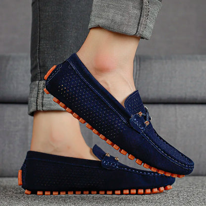 Men’s Loafers with Perforated Detail and Slip-On Design