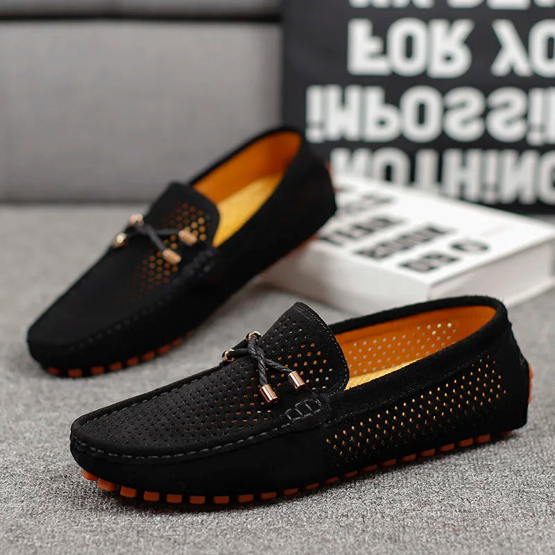 Men’s Loafers with Perforated Detail and Slip-On Design