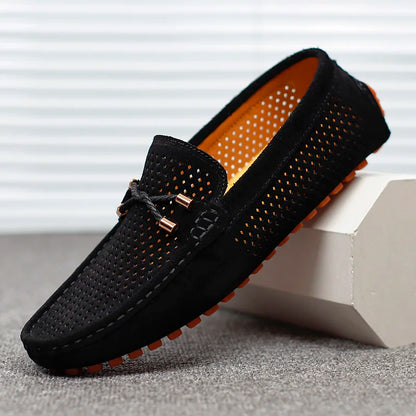 Men’s Loafers with Perforated Detail and Slip-On Design