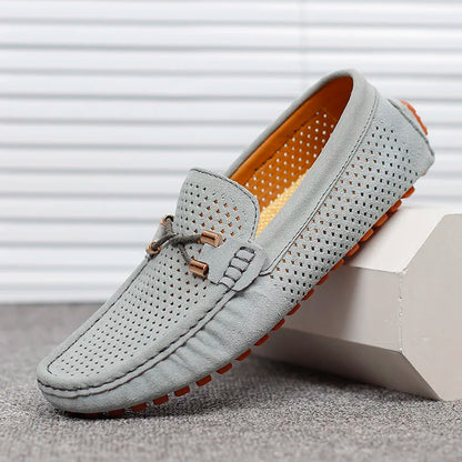 Men’s Loafers with Perforated Detail and Slip-On Design