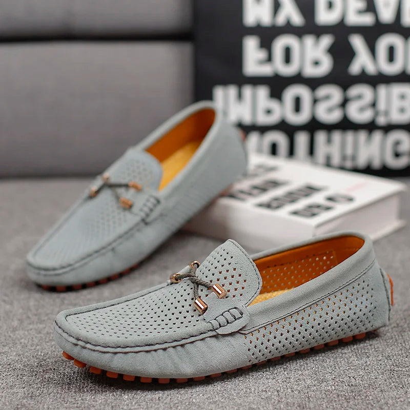 Men’s Loafers with Perforated Detail and Slip-On Design