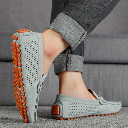 Men’s Loafers with Perforated Detail and Slip-On Design