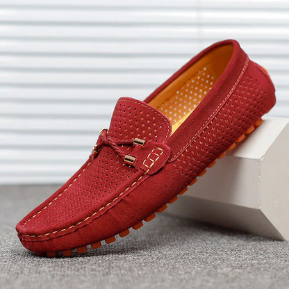 Men’s Loafers with Perforated Detail and Slip-On Design