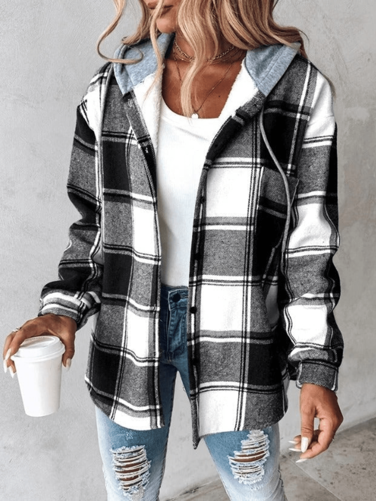 Noelle™ | Checkered Hooded Jacket
