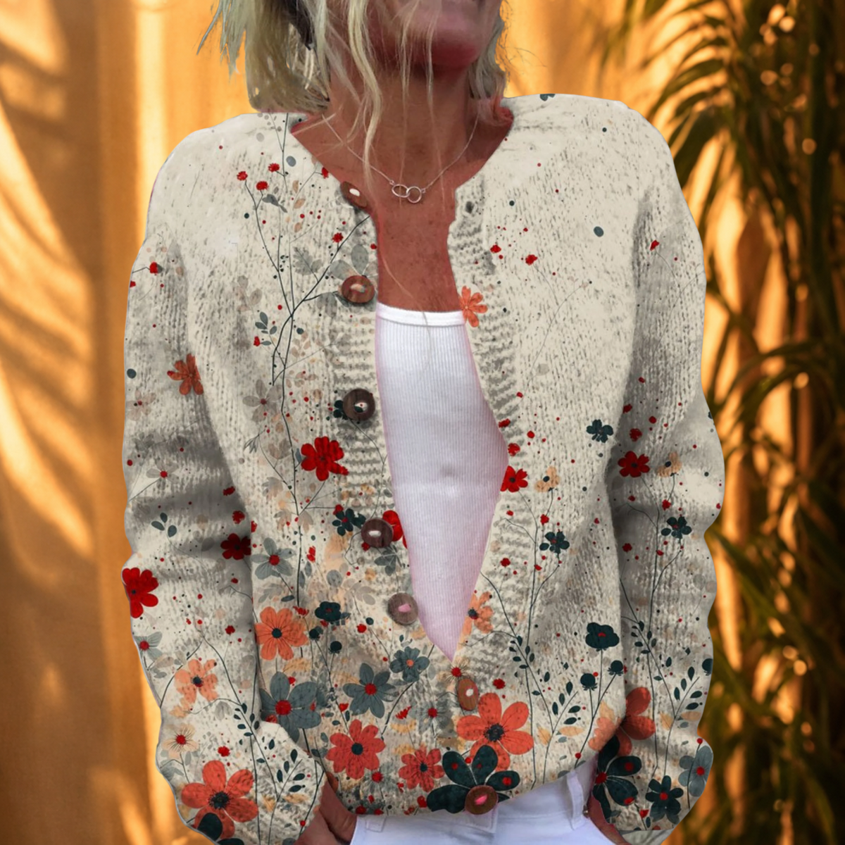Daysie™ | Vintage Floral Knit Cardigan