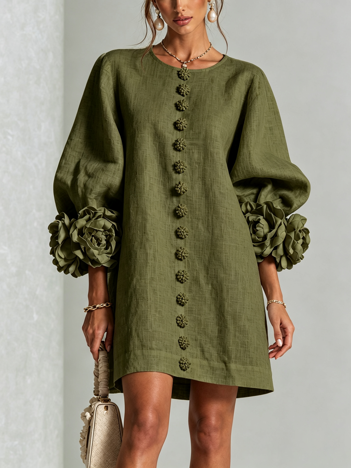 Grace | Floral Button-Front Mini Dress