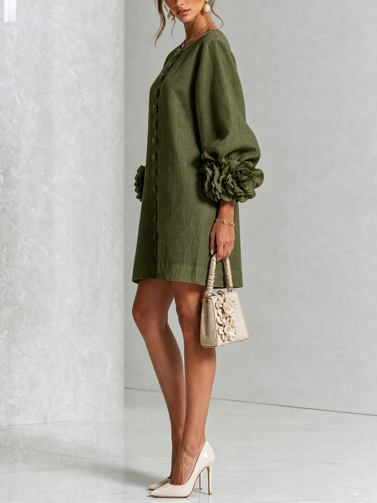 Grace | Floral Button-Front Mini Dress