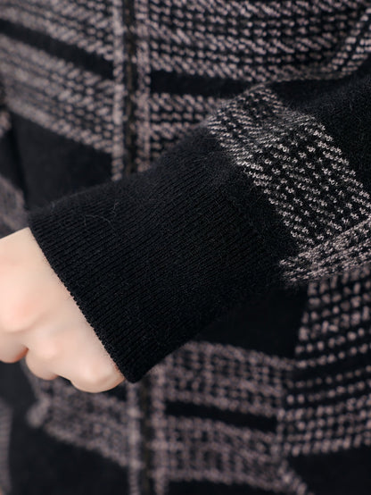 Delaney™ | Checked Hooded Zip-Up Jacket