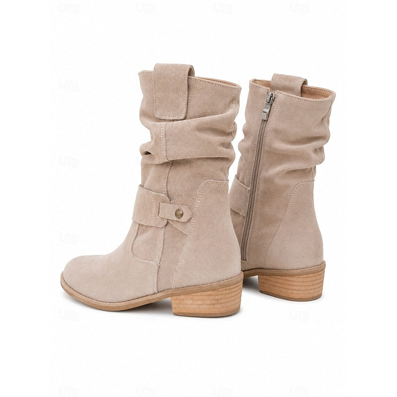 Clemence™ | Slouchy Block-Heel Ankle Boots