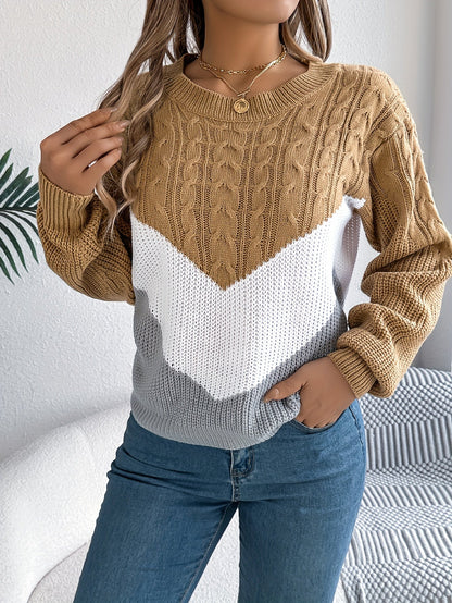 Blythe™ | Color-Block Round Neck Sweater