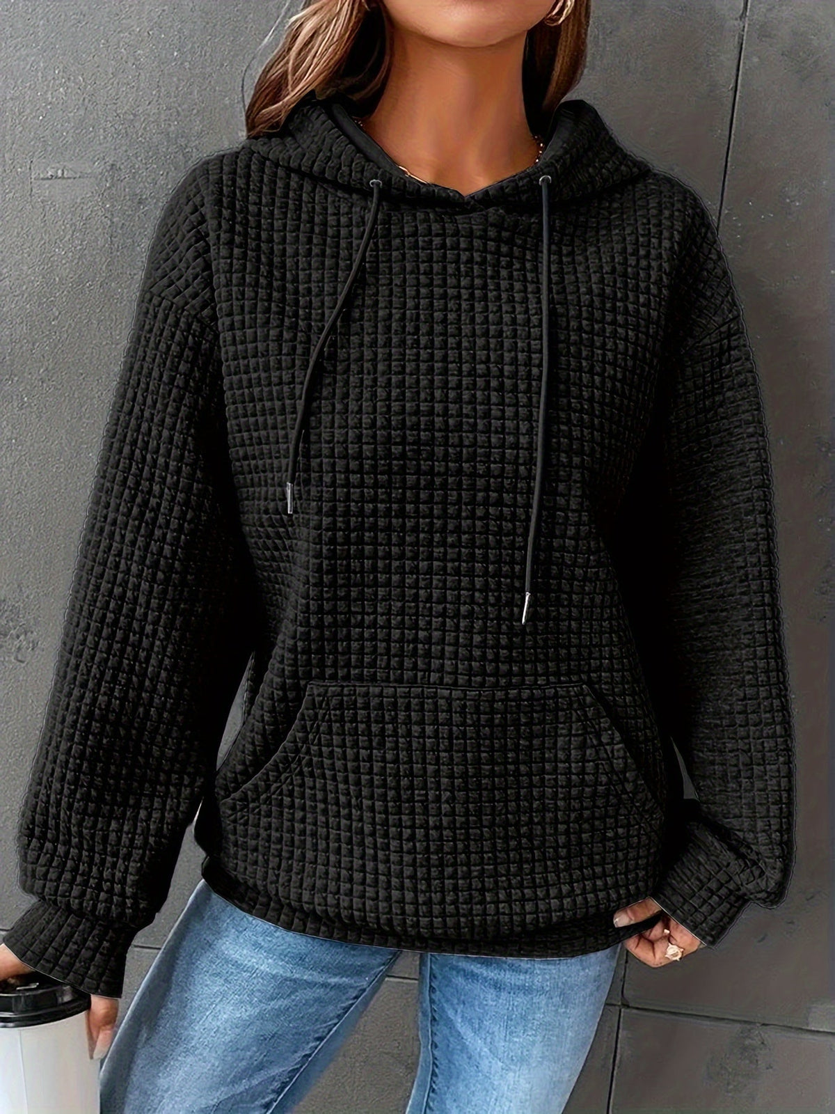 Rosaline™ | Textured Relaxed Hoodie