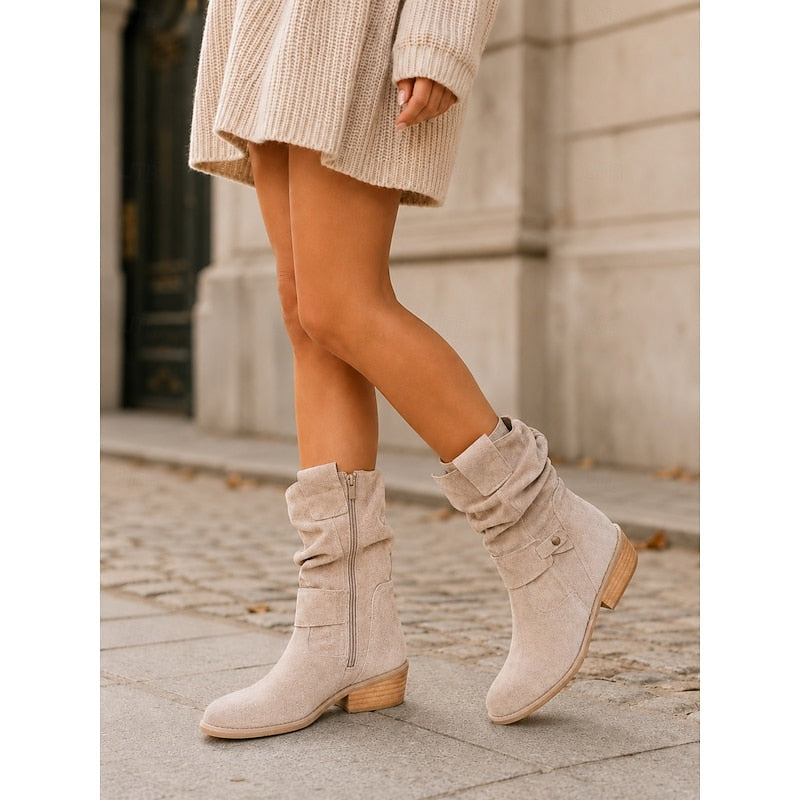 Clemence™ | Slouchy Block-Heel Ankle Boots