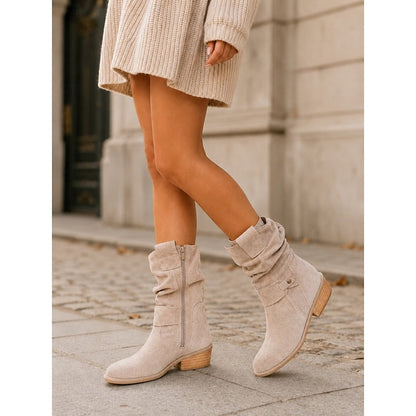 Clemence™ | Slouchy Block-Heel Ankle Boots