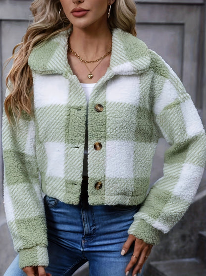 Marnie™ | Cozy Cropped Plaid Jacket