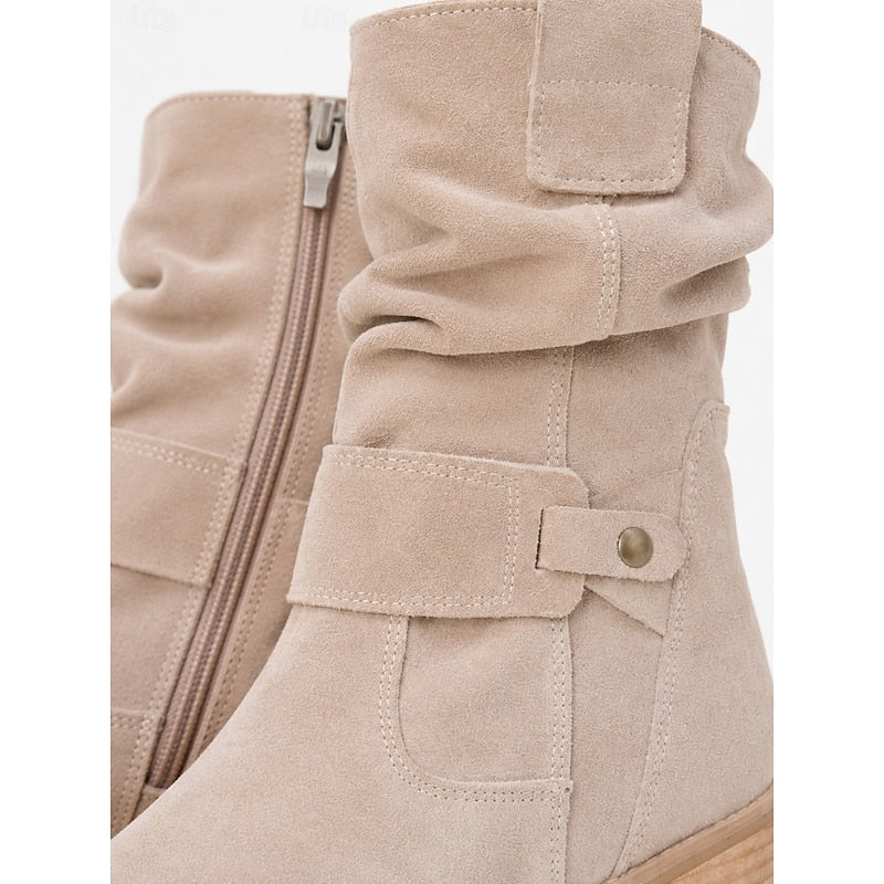 Clemence™ | Slouchy Block-Heel Ankle Boots
