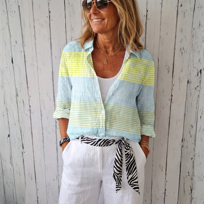 Holly™ | Pastel Grid Blouse