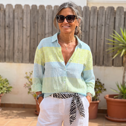 Holly™ | Pastel Grid Blouse