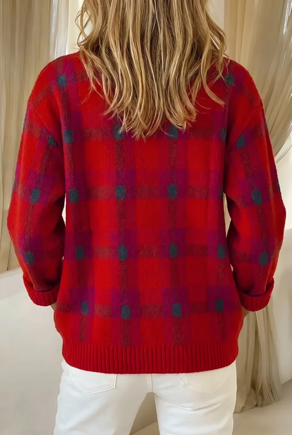 Brittany™ | Soft Plaid Button Cardigan