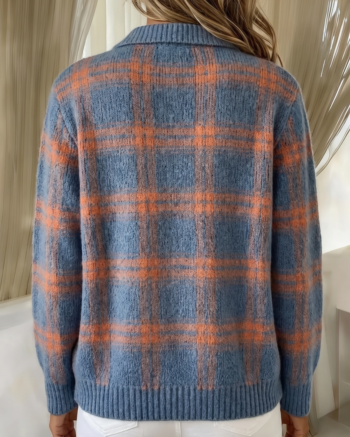 Hazel™ | Plaid Button-Front Knit Cardigan
