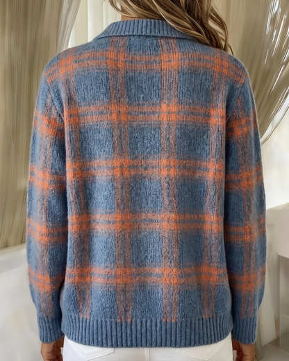 Hazel™ | Plaid Button-Front Knit Cardigan