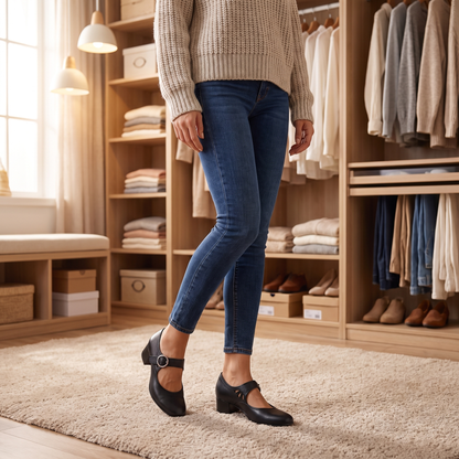 Josephine | Leather Mary Jane Block Heels