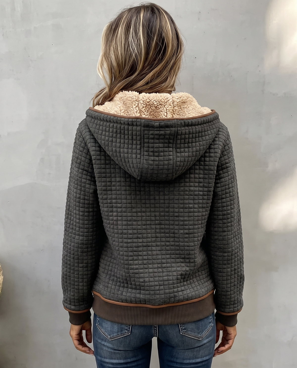 Silvana™ | Sherpa-Lined Quilted Zip-Up Hooded Jacket